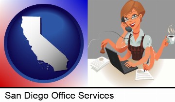 a multitasking office secretary in San Diego, CA